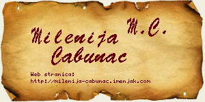 Milenija Cabunac vizit kartica